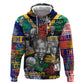 Nelson Mandela Graffiti Zip Hoodie Street Spray Art Recreating The Life Of A Great Man - African Pride