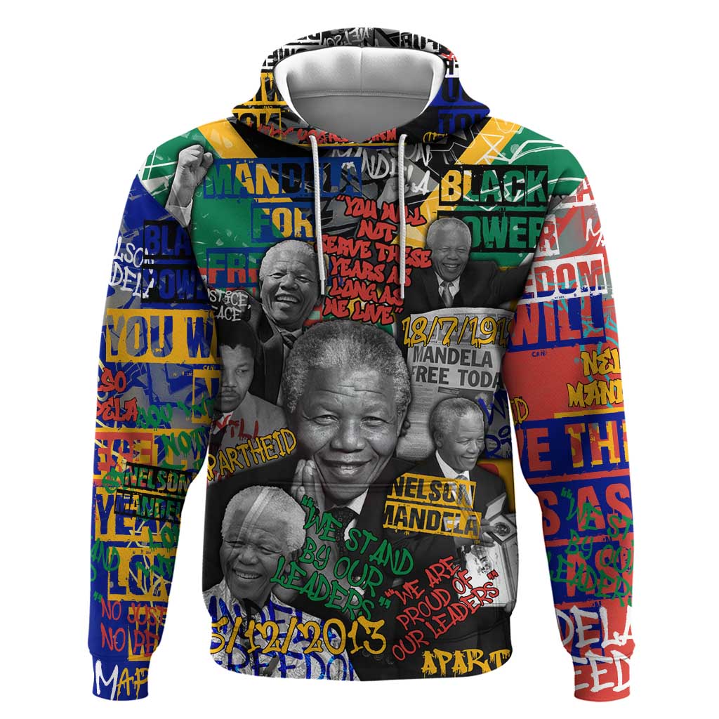 Nelson Mandela Graffiti Zip Hoodie Street Spray Art Recreating The Life Of A Great Man - African Pride