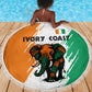 Ivory Coast Beach Blanket African Elephant in Ivorian Flag Colors - African Pride