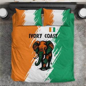 Ivory Coast Bedding Set African Elephant in Ivorian Flag Colors - African Pride