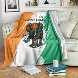 Ivory Coast Blanket African Elephant in Ivorian Flag Colors - African Pride