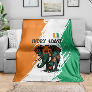 Ivory Coast Blanket African Elephant in Ivorian Flag Colors - African Pride