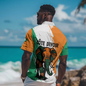 Ivory Coast Hawaiian Shirt African Elephant in Ivorian Flag Colors - African Pride