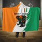 Ivory Coast Hooded Blanket African Elephant in Ivorian Flag Colors - African Pride