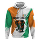 Ivory Coast Hoodie African Elephant in Ivorian Flag Colors - African Pride