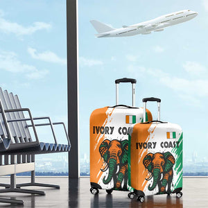 Ivory Coast Luggage Cover African Elephant in Ivorian Flag Colors - African Pride