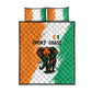 Ivory Coast Quilt Bed Set African Elephant in Ivorian Flag Colors - African Pride