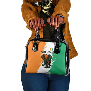 Ivory Coast Shoulder Handbag African Elephant in Ivorian Flag Colors - African Pride