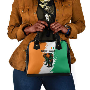 Ivory Coast Shoulder Handbag African Elephant in Ivorian Flag Colors - African Pride