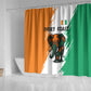 Ivory Coast Shower Curtain African Elephant in Ivorian Flag Colors - African Pride