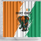 Ivory Coast Shower Curtain African Elephant in Ivorian Flag Colors - African Pride