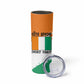 Ivory Coast Skinny Tumbler African Elephant in Ivorian Flag Colors - African Pride