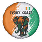 Ivory Coast Spare Tire Cover African Elephant in Ivorian Flag Colors - African Pride