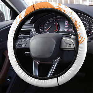 Ivory Coast Steering Wheel Cover African Elephant in Ivorian Flag Colors - African Pride