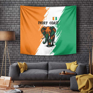 Ivory Coast Tapestry African Elephant in Ivorian Flag Colors - African Pride