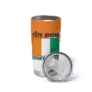 Ivory Coast Tumbler Cup African Elephant in Ivorian Flag Colors - African Pride
