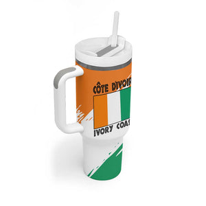 Ivory Coast Tumbler With Handle African Elephant in Ivorian Flag Colors - African Pride