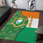 Ivory Coast Area Rug Elephant Crest and Tribal Pattern - African Pride