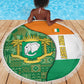 Ivory Coast Beach Blanket Elephant Crest and Tribal Pattern - African Pride