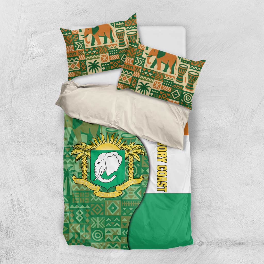 Ivory Coast Bedding Set Elephant Crest and Tribal Pattern - African Pride