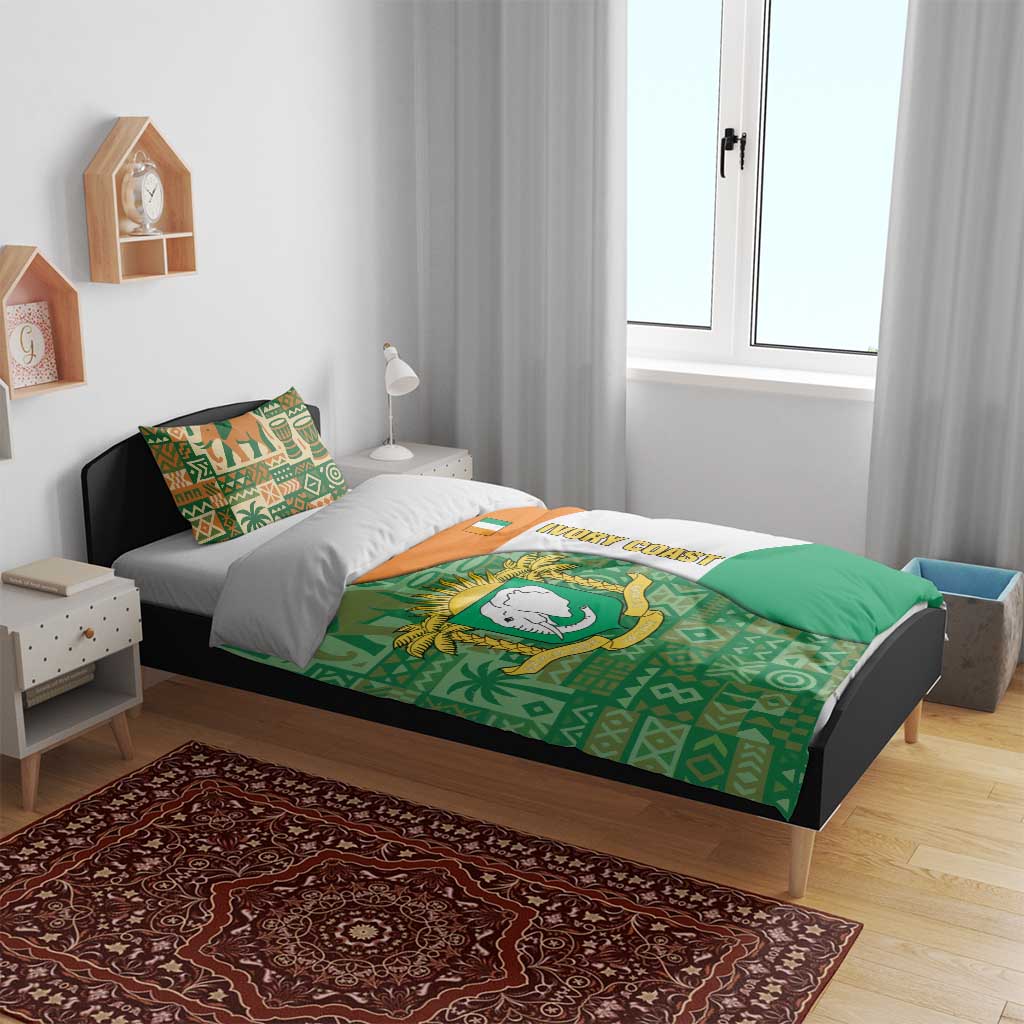 Ivory Coast Bedding Set Elephant Crest and Tribal Pattern - African Pride