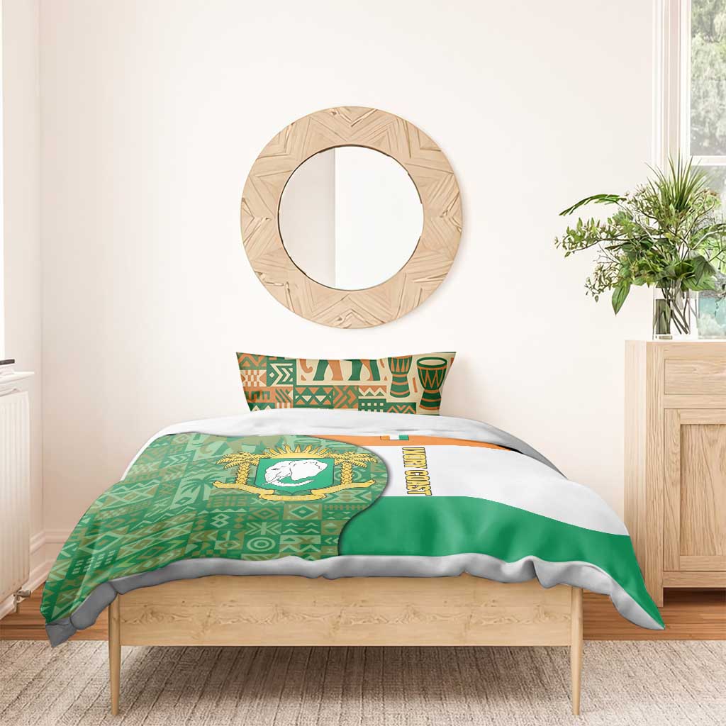 Ivory Coast Bedding Set Elephant Crest and Tribal Pattern - African Pride
