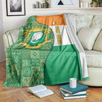 Ivory Coast Blanket Elephant Crest and Tribal Pattern - African Pride