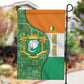 Ivory Coast Garden Flag Elephant Crest and Tribal Pattern - African Pride