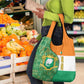 Ivory Coast Grocery Bag Elephant Crest and Tribal Pattern - African Pride