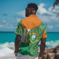 Ivory Coast Hawaiian Shirt Elephant Crest and Tribal Pattern - African Pride