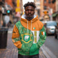 Ivory Coast Hoodie Elephant Crest and Tribal Pattern - African Pride