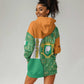 Ivory Coast Hoodie Dress Elephant Crest and Tribal Pattern - African Pride
