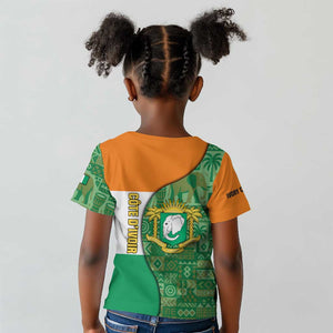 Ivory Coast Kid T shirt Elephant Crest and Tribal Pattern - African Pride