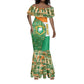 Ivory Coast Mermaid Dress Elephant Crest and Tribal Pattern - African Pride