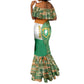 Ivory Coast Mermaid Dress Elephant Crest and Tribal Pattern - African Pride