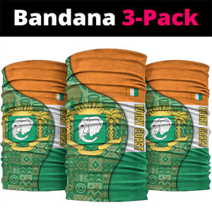 Ivory Coast Neck Gaiter Elephant Crest and Tribal Pattern - African Pride
