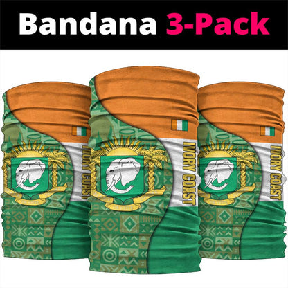 Ivory Coast Neck Gaiter Elephant Crest and Tribal Pattern - African Pride