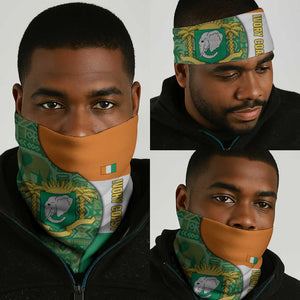 Ivory Coast Neck Gaiter Elephant Crest and Tribal Pattern - African Pride