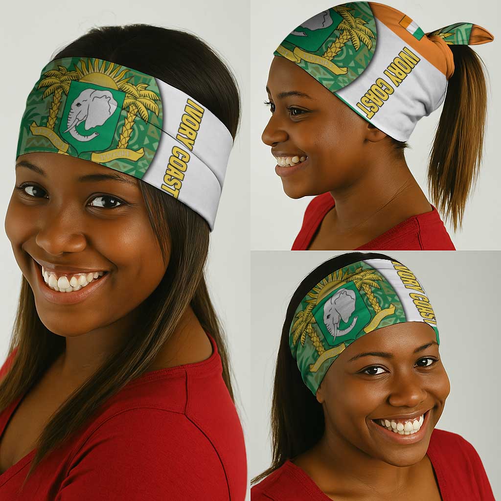 Ivory Coast Neck Gaiter Elephant Crest and Tribal Pattern - African Pride
