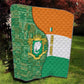 Ivory Coast Quilt Elephant Crest and Tribal Pattern - African Pride