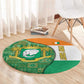Ivory Coast Round Carpet Elephant Crest and Tribal Pattern - African Pride