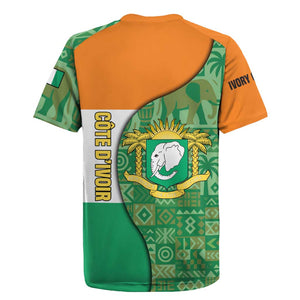 Ivory Coast Rugby Jersey Elephant Crest and Tribal Pattern - African Pride