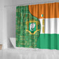 Ivory Coast Shower Curtain Elephant Crest and Tribal Pattern - African Pride