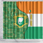 Ivory Coast Shower Curtain Elephant Crest and Tribal Pattern - African Pride