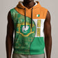 Ivory Coast Sleeveless Hoodie Elephant Crest and Tribal Pattern - African Pride