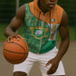 Ivory Coast Sleeveless Zip Hoodie Elephant Crest and Tribal Pattern - African Pride