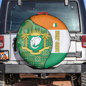 Ivory Coast Spare Tire Cover Elephant Crest and Tribal Pattern - African Pride