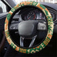Ivory Coast Steering Wheel Cover Elephant Crest and Tribal Pattern - African Pride