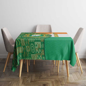 Ivory Coast Tablecloth Elephant Crest and Tribal Pattern - African Pride