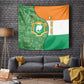 Ivory Coast Tapestry Elephant Crest and Tribal Pattern - African Pride